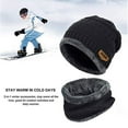 thumbnail image 3 of shpwfbe hats for men men warm beanie winter thicken hat and scarf two-piece knit windproof cap accessories, 3 of 9
