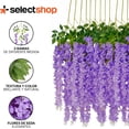 thumbnail image 4 of Flores Artificiales De Decoracion Glicina Colgantes De Wisteria para Jardín Exterior Hogar Fiesta Boda Plantas Artificiales Decorativas Flores Artificiales Realistas (Morado 12 Piezas), 4 of 8