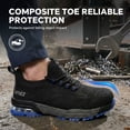 thumbnail image 3 of SPIEZ® Composite Toe Safety Shoes With Air Cushion,Lightweight Breathable Work Shoes,Unisex Non Slip Shoes for Construction Factory Warehouse - Black Blue,Size 9 Women/7.5 Men, 3 of 11