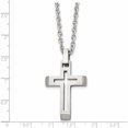 thumbnail image 5 of Stainless Steel Brushed And Polished Cut-Out Cross 20In Necklace Made In China -Jewelry By Sweet Pea, 5 of 8