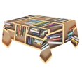 thumbnail image 3 of BSDHOME Tablecloth Cover School Education Concept Home Decor 60x84 Inch, Books on Bookshelf Fabric Desk Table Cloth for Dining Room Kitchen Party Decoration, 3 of 5
