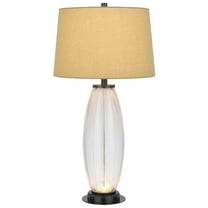 Cal Lighting 100W led Mansfield glass table lamp with 2W led night light and 2 USB Outlets