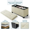 thumbnail image 4 of Hearth & Harbor Ottoman Storage Bench, 30" Ottoman with Storage,White Linen, 4 of 8