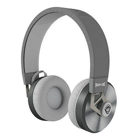 PopClik 2 ONE Headphones Leather Elegance and Soft-Spoken Steel Over the Ear