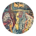 thumbnail image 3 of Unique Loom Haerfest Collection Area Rug - Peru (4' 1" Round Multi/Blue), 3 of 7