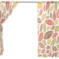 thumbnail image 4 of Coolnut Sheer Curtains Colorful Autumn Leaves Pattern On White Gauze Door and Window Voile Curtain Panels for Bedroom Living Room W55 x L78 In 2, 4 of 4