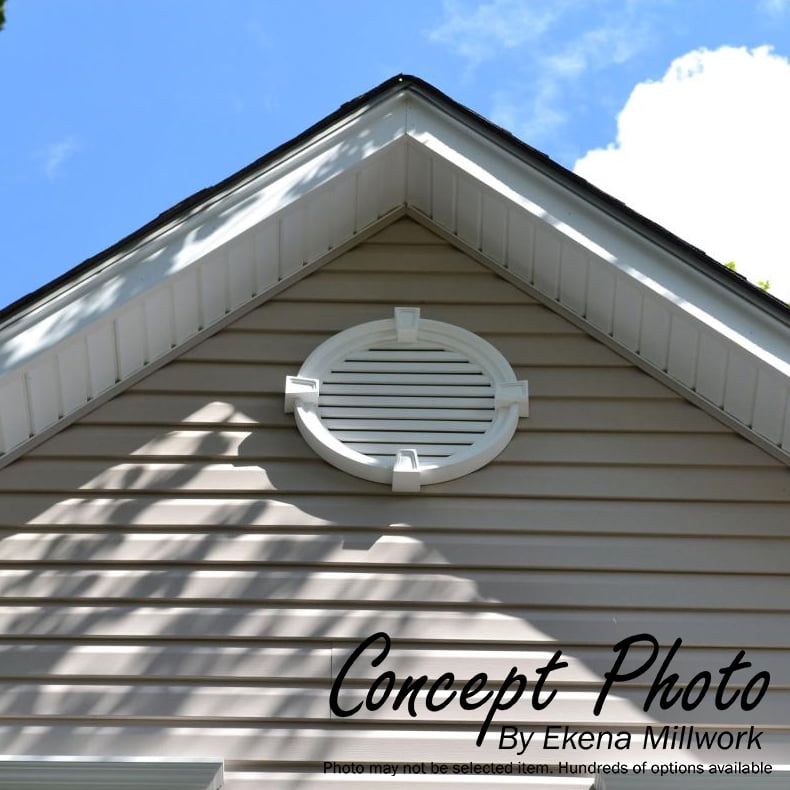 16W x 24H Factory Primed White Ekena Millwork GVVE16X24F Gable Vent