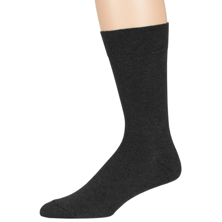 7BIGSTARS KINGDOM Men's Cotton Dress Socks -6 pack- Thin Business Crew Casual Charcoal, Dark Grey, Grey Sock Size 10-13 Shoe Size 9-12 L (A12)