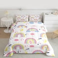 thumbnail image 2 of Homewish Cartoon Rainbow Full Size Comforter Sets 3-Piece for Preppy Kids Children,Dreamy Princess Bedding Comforter Set,Kawaii Stars Print Lightweight Bedding Sets,Lightweight Room Decor,Reversible, 2 of 8