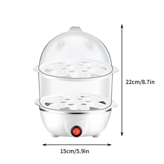 Rkxzt Egg Cooker Double Layer Egg Cooker Steamer 350W for Eggs Corn Milk Food Warmer with Measuring Cup and Separator Kitchen Supplies|Plastic,Blue