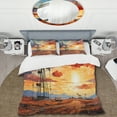 thumbnail image 2 of Designart "Pumpjack in Texas Orange Oil Rig Scenery I" Oil Rigs / Fields Bedding Covert Set - Traditional Orange Architecture Bed Set With 2 Shams, 2 of 6