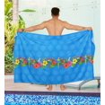thumbnail image 4 of HAPPY BAY Men's Pareo Regular Holiday Sarong Long Beach Wrap One Size Admiral, Cockatoo Summer Vacation Party, 4 of 5
