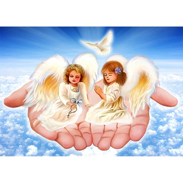 Taladro de pintura de diamante (DE9307) Kit completo de imagen de ángel despreocupado redondo 5D DIY (FH024) 20X30cm FLhrweasw Nuevo