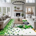 thumbnail image 4 of Area Rug for Living Room, St. Patrick's Day Non-Slip Indoor Large Carpet for Bedroom/Dining Room, Green Gnomes Spring Lucky Shamrocks Washable Low-Profile Rectangle Floor Runner Rugs - 6 x 9 Ft, 4 of 7
