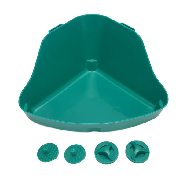 Litter Box, Prevent Splash Easy To Clean Deep Green Small Animal Litter Box Fanshaped Reinforced