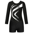 thumbnail image 5 of Aislor Kids Gymnastics Leotards Outfits Sparkly Ballet Bodysuit with Shorts Athletic Dance Set Size 4-14 Silver 8, 5 of 7