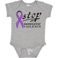 thumbnail image 3 of Inktastic Stop Domestic Violence-purple Ribbon Boys or Girls Baby Bodysuit, 3 of 5