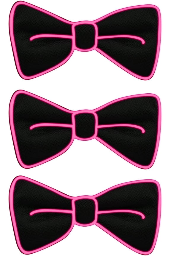 3 Pcs LED Bow Tie Light Up Bow Tie LED Bow Tie Adjustable Light Up Bow Tie, Novelty Bow Tie Party Glowing LED Tie