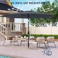 thumbnail image 6 of EastVita 9Ft Patio Umbrella with Solar Lights 32 LED Lights and Tilt Crank 8 Ribs Market Umbrella Polyester Fabric Gray, 6 of 6