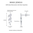 thumbnail image 5 of Rosec Jewels Nature Inspired Leaf Dangle Earrings with Moissanite for Women (D-VS1 Quality), 925 Sterling Silver, 5 of 6