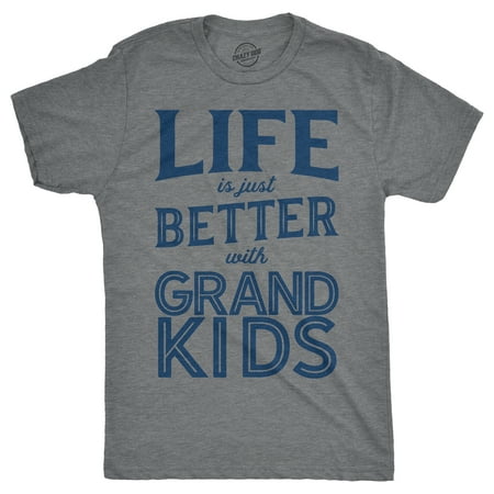 Life Mens Tee - Mens Life Is Just Better With Grandkids Tshirt Funny Grandparents Tee For Guys