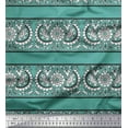 thumbnail image 1 of Soimoi Silk Fabric Geometric,Leaves & Floral Block Printed Craft Fabric by The Yard 42 Inch Wide, 1 of 3