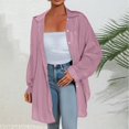 thumbnail image 2 of Oversized Tshirts Shirts for Women Transparent Anti Sunburn Shirt Long Sleeved Button Up Top Casual Loose Fitting Shirt for Summer Short Sleeve Women's Tops, Tees & Blouses, 2 of 7