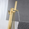 thumbnail image 4 of CoSoTower Bathroom Freestanding Waterfall Tub Filler Brushed Gold Floor Mount Faucet With Hand Shower, 4 of 6