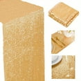 thumbnail image 3 of Baweave [Golden Sequin Table Runner] 5 Pack Golden Sequin Table Runner - Rectangle  12x108”  Machine Woven  Polyester Tablecloth for Graduations  Weddings  Bridal & Baby Showers  Bachelor, 3 of 5