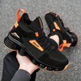 thumbnail image 5 of Men'S Breathable High-Top Running Sneakers - Stylish Black Casual ShoesDurable Rubber Sole for All-Day Wear，with Orange Accents, Lace-Up Design, Comfortable Fabric Upper,, 5 of 7