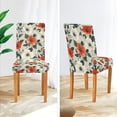 thumbnail image 3 of Yayeee 2 Pack Dining Chair Covers Stretch Parson Chairs Slipcovers Seat Protector, Large Red Floral Pattern, 3 of 6