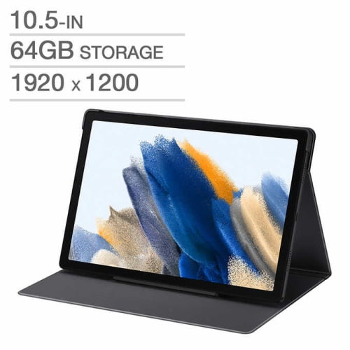 SAMSUNG Galaxy Tab A8 10.5” Inch 64 GB+128GB SD Card Wi-Fi Android 11  Touchscreen International Tablet with Hard Back Tri-Fold Stand Cover Case