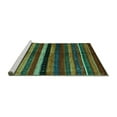 thumbnail image 2 of Ahgly Company Machine Washable Indoor Rectangle Abstract Turquoise Blue Contemporary Area Rugs, 2' x 4', 2 of 4