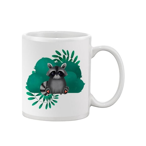 Raccoon Near A Bush Mug - Image by Shutterstock,
