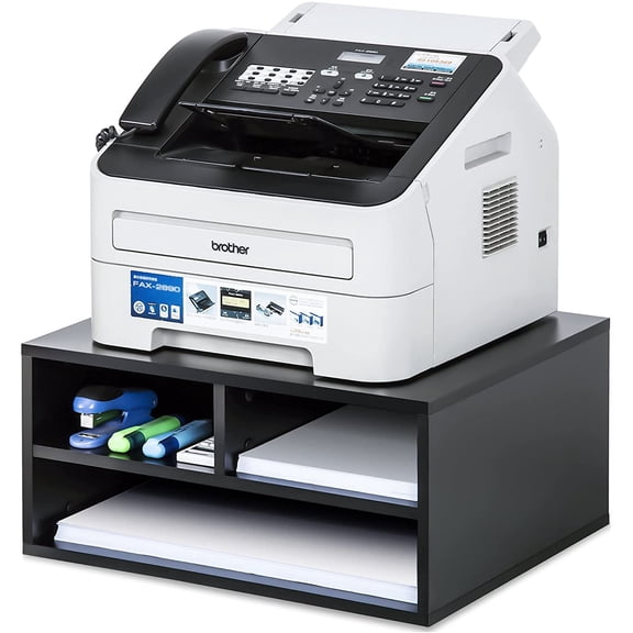 FITUEYES Printer Stands, Large Desktop Paper Organizer, Black