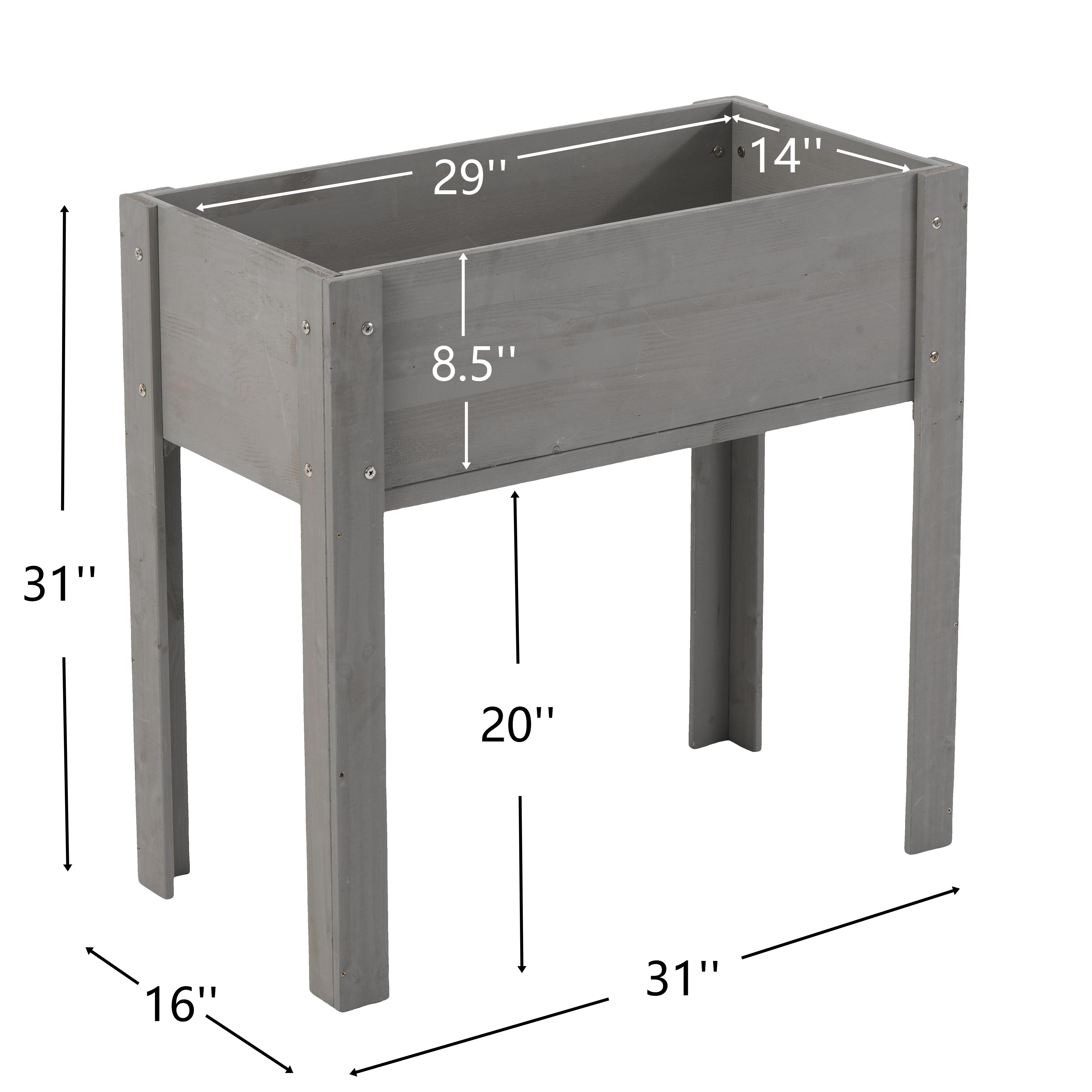 LiviNest Elevated Garden Bed for Seniors & Accessibility: 31x31x16 Inch Raised Planter Box with Legs - Natural Solid Wood Construction & Ergonomic Height for Patio Gardening & Therapeutic Use