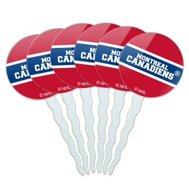 NHL Montreal Canadiens Logo Cupcake Picks Toppers Decoration Set of 6