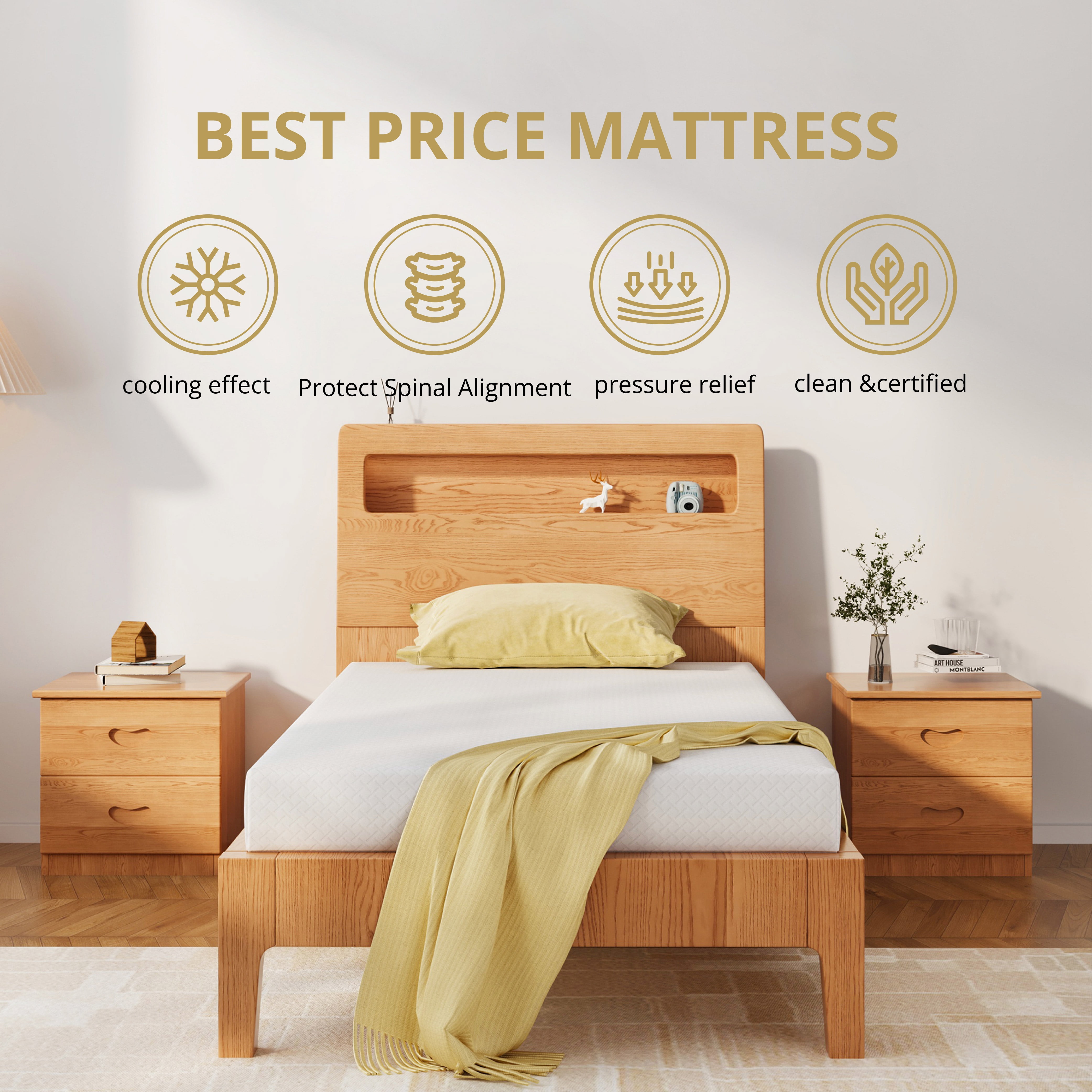 Arctus Twin Size Mattress, 5 inch Memory Foam Mattress in a Box, Medium
