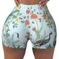 thumbnail image 2 of Haiem Chinoiserie Floral Palm Tree No Front Seam Biker Shorts for Women Yoga Workout Gym Bike Shorts with Tummy Control Moisture-Wicking-X-Large, 2 of 9