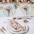thumbnail image 2 of Pink Flowers Cloth Napkins, Spring Farmhouse Floral Leaves Vintage Washable and Reusable Dinner Napkins Set of 4, Table Napkin for Kitchen Party Birthday Wedding Hotel Housewarming 20"x20", 2 of 8