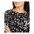 thumbnail image 3 of ALFANI Womens Black Printed Long Sleeve Boat Neck Blouse XS, 3 of 4