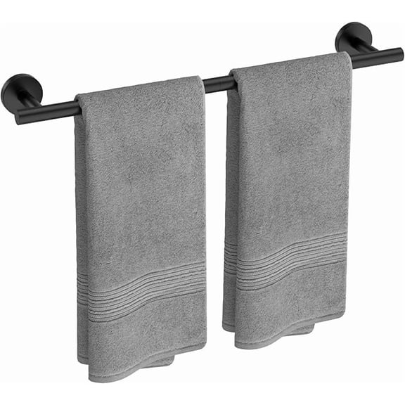 Fil-fresh Towel Bar Matte Black 24 Inch, Wall Mounted Bathroom Towel Rack, Thicken SUS304 Stainless Steel Towel Rod, Modern Home Decor, Total Length 26 Inch