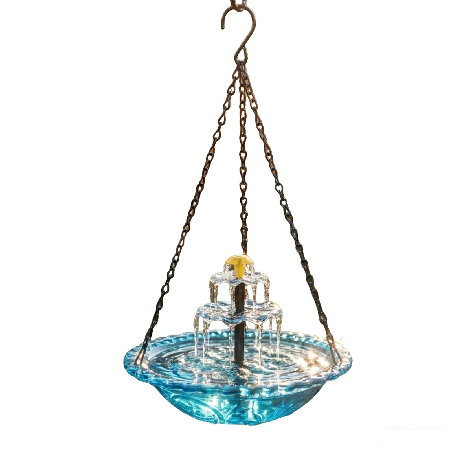 Culer Hanging Bird Bath 9.25" Bird Bath Bowl With Solar Mount Bath Bowl Powered By Water For Outdoor Garden Solar Powered Bird Bath