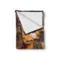 thumbnail image 2 of Scenery Soft Flannel Fleece Blanket, Scary Horror Movie Themed Abandoned House in Pale Grass Garden Sunset Photo Print, Cozy Plush for Indoor and Outdoor Use, 60" x 80", Multicolor, by Ambesonne, 2 of 6
