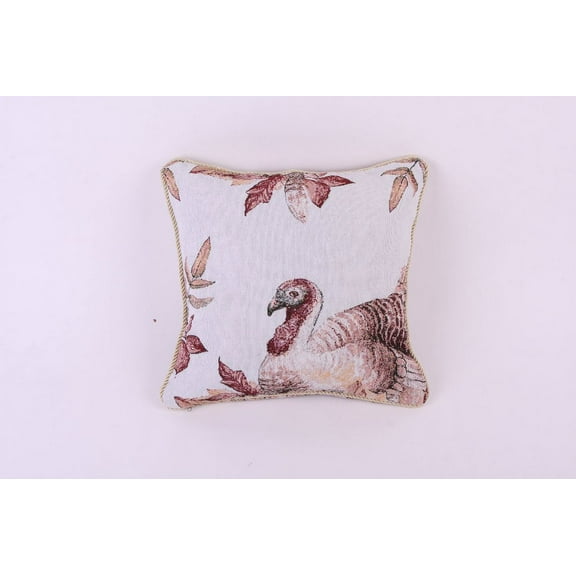 Happy Thanksgiving  Turkey 18" X 18" Throw Pillow