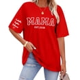 thumbnail image 2 of Women's Summer Tops BWASD Casual V Neck Short Sleeves Shirts Mama Graphic Blouses Outfits Personalised DIY Mothers Day Birthday For Mum Red S-XXXL, 2 of 7