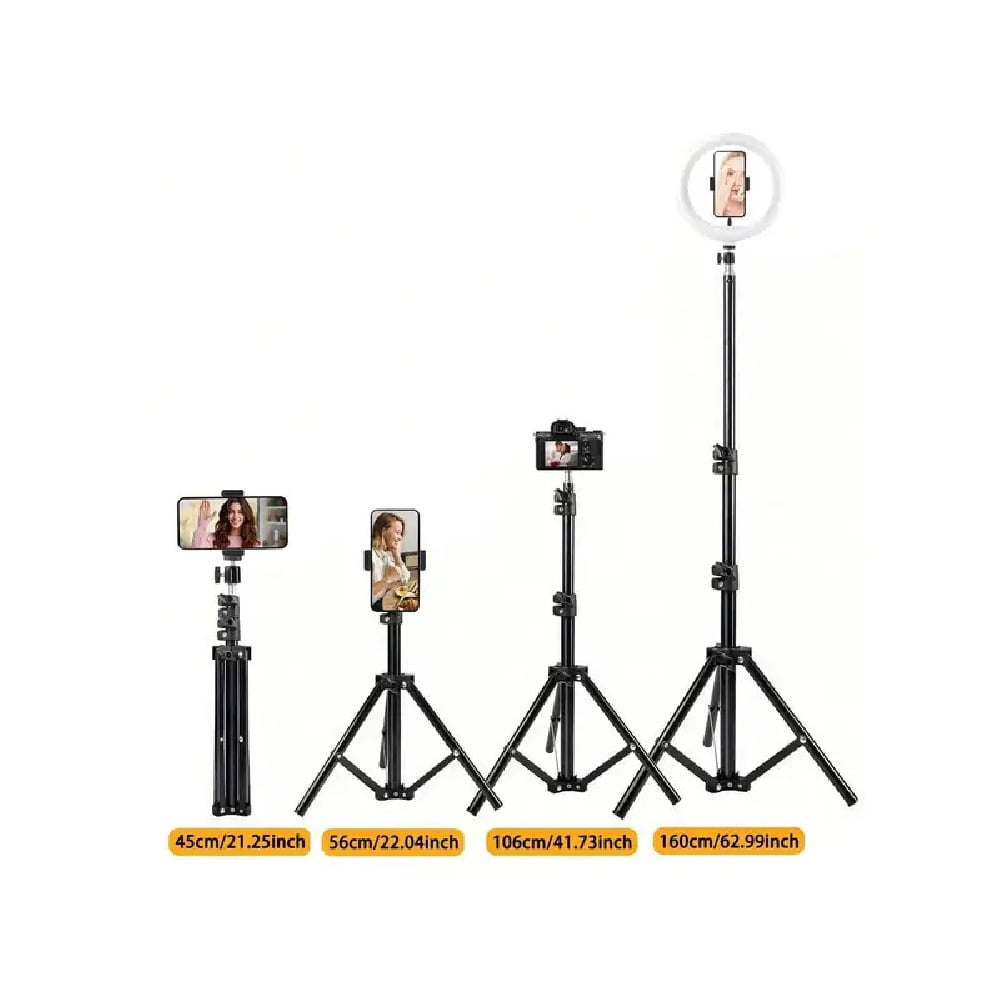 1pc 63-inch With Foldable Tripod &  Phone Holder clip 160.02 Cm Multifunctional Tripod, Tripod For Phone And Camera