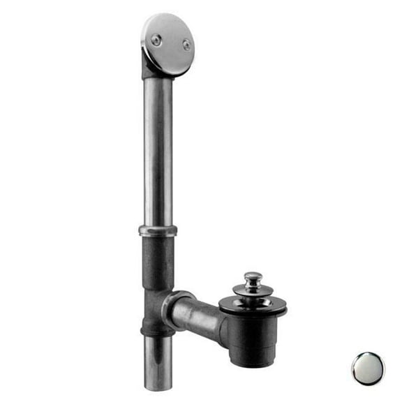 Twist and Close Bath Waste and Overflow with Two Hole Faceplate - Polished Chrome