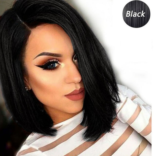 Blekii Perruque Longue Droite Noire pour Femmes - Fibre Synthétique Résistante à la Chaleur, Cheveux Complets d'Apparence Naturelle
