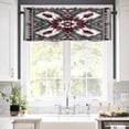 thumbnail image 5 of Red Grey White Valances for Windows Bohemian Ethnic Vintage Texture Rod Pocket Curtain Valance Window Treatment Short Curtains for Kitchen Living Room, 42"x12", 5 of 5